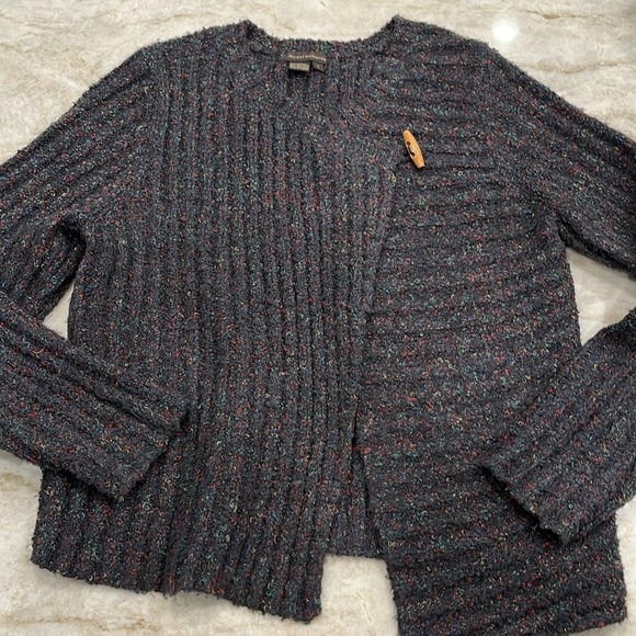 Royal Robbins | Toggle Boucle Cardigan | Grey /‎ Purple | Women's Size Large - Picture 1 of 7